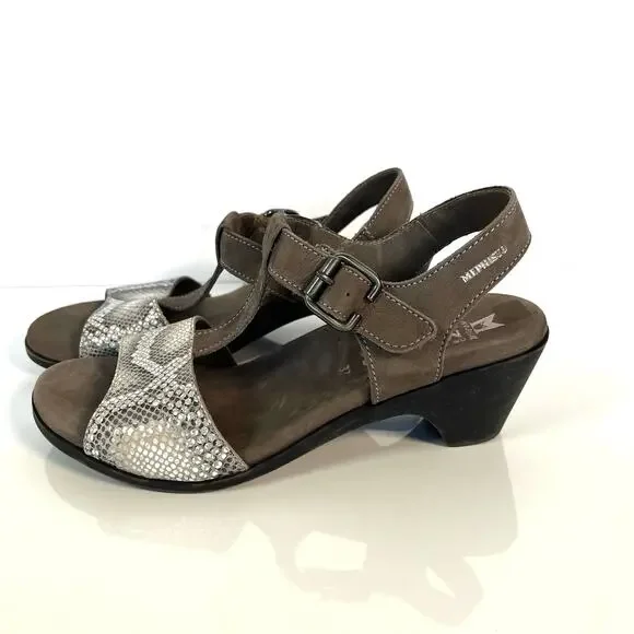 Mephisto women’s leather snake skin print adjustable straps sandals shoes. - Picture 1 of 6